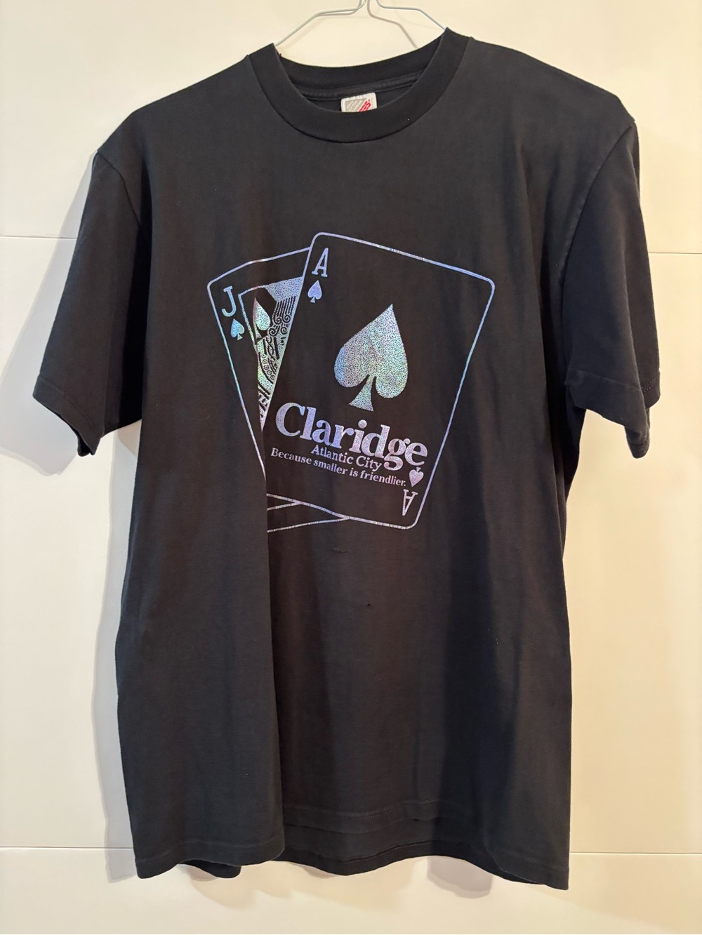 Vintage Claridge Atlantic City Hotel & Casino T-shirt Men’s Size L Black Jack